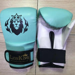 LION KING MUAY THAI BOXING TRAINING BAG GLOVES MITTS 4 oz M-L Tiffany Blue