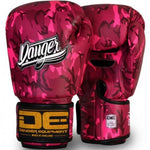 DANGER EQUIPMENT ARMY EDITION HIGH QUALITY SEMI-LEATHER MUAY THAI BOXING GLOVES 8-12 oz Pink