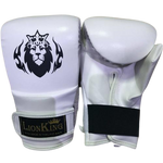 LION KING MUAY THAI BOXING TRAINING BAG GLOVES MITTS 4 oz M-L White