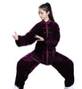Traditional Martial Art Tai Chi Kung Fu Uniform Suit(U01) Winter Golden Velvet Size S-XXL Unisex Maroon