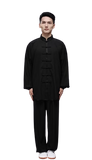 Traditional Martial Art Tai Chi Kung Fu Uniform Suit(U02) Summer Linen Size S-XXL Unisex Black