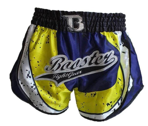 Booster VORTEX Muay Thai Boxing Shorts S-XXXL Blue Yellow