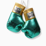 NO BOXING NO LIFE BOXING BOXING GLOVES KEYRINGS PAIR Green Gold