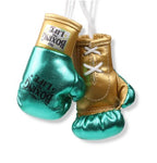 NO BOXING NO LIFE BOXING BOXING GLOVES KEYRINGS PAIR Green Gold