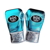 No Boxing No Life Mexico Bloodline Boxing Gloves Lace Up Cowhide Leather 10-14 oz Metallic Sky Blue