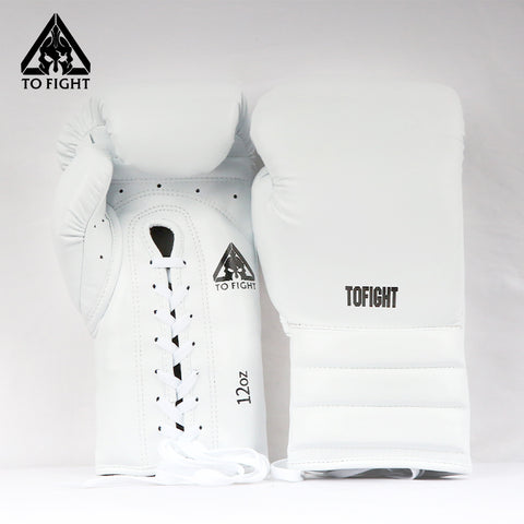 TOFIGHT PROFESSIONAL COMPETITIONS MUAY THAI BOXING GLOVES 10-14 oz White