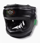 No Boxing No Life Full Face Protector Boxing Sparring Headgear Head guard Leather M-L Black