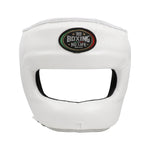 No Boxing No Life Full Face Protector Boxing Sparring Headgear Head guard Leather M-L White