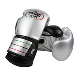 No Boxing No Life Boxing Gloves Extended Cuff Protection Microfiber 10-16 oz Silver Black