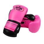 No Boxing No Life Boxing Gloves Extended Cuff Protection Microfiber 10-16 oz Neo Pink
