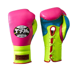 TFM T3 HANDMADE CUSTOM MADE PROFESSIONAL COMPETITIONS BOXING GLOVES LACES UP 12-16 oz
