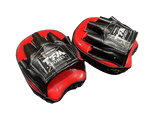 TFM TMS8 HANDMADE PROFESSIONAL MUAY THAI BOXING MMA MINI PUNCHING FOCUS MITTS PADS SPEED PRECISION Cowhide Leather Red Black