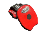 TFM TMS8 HANDMADE PROFESSIONAL MUAY THAI BOXING MMA MINI PUNCHING FOCUS MITTS PADS SPEED PRECISION Cowhide Leather Red Black