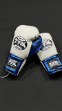 TFM RL2 FORMULATE HANDMADE PROFESSIONAL COMPETITIONS BOXING GLOVES LACES UP Cowhide Leather 8-12 oz White Blue Black