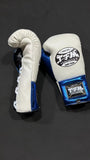 TFM RL2 FORMULATE HANDMADE PROFESSIONAL COMPETITIONS BOXING GLOVES LACES UP Cowhide Leather 8-12 oz White Blue Black