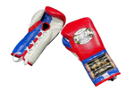 TFM RL6 HANDMADE PROFESSIONAL COMPETITIONS BOXING GLOVES 12 oz Red Blue White