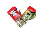 TFM RL5 HANDMADE PROFESSIONAL COMPETITIONS BOXING GLOVES LACES UP 10 oz Red Gold Green