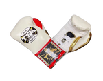 TFM RL5 HANDMADE PROFESSIONAL COMPETITIONS BOXING GLOVES LACES UP 10 oz White Red