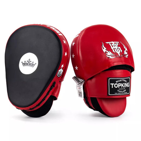 Top King TKFMS SUPER MUAY THAI BOXING MMA PUNCHING FOCUS MITTS PADS Black Red