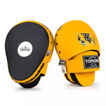Top King TKFMS SUPER MUAY THAI BOXING MMA PUNCHING FOCUS MITTS PADS Black Yellow
