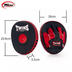 TWINS SPIRIT PMS27 MUAY THAI BOXING MMA PUNCHING FOCUS MITTS PADS Leather Black Red
