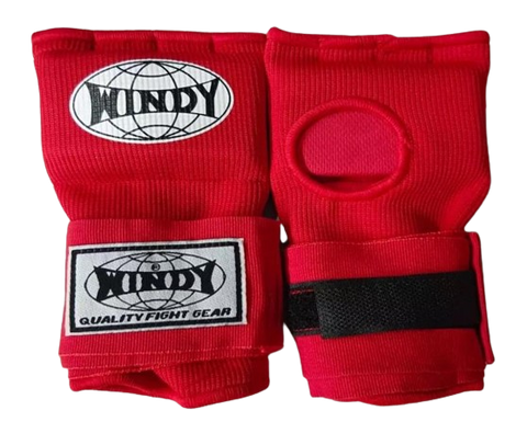 WINDY MUAY THAI BOXING QUICK HANDWRAPS GEL GLOVES HW2 S-M / L-XL Red