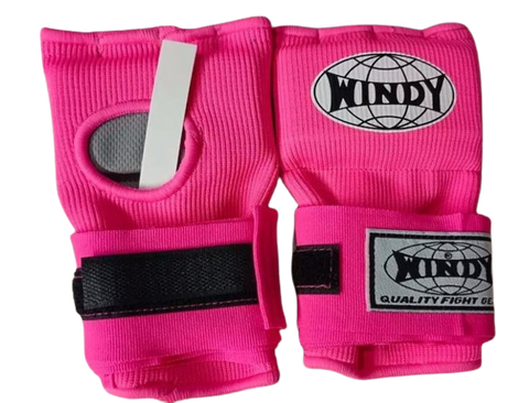 WINDY MUAY THAI BOXING QUICK HANDWRAPS GEL GLOVES HW2 S-M / L-XL Neon Pink