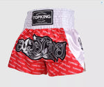 Top King TKTBS-246 Muay Thai Boxing Shorts M-XXL White Red