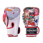 Top King Japan Culture TKBGCT-1J1  MUAY THAI BOXING GLOVES Synthetic Leather 8-14 oz White Red