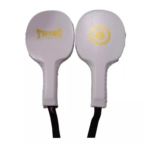 TWINS SPIRIT CNPPB3 MUAY THAI BOXING MMA PUNCH PADDLES AIR FOCUS FOCUS MITTS PU Leather White