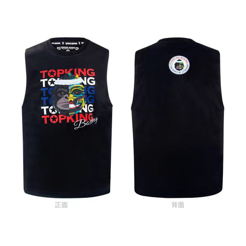 TOP KING TKSLS-031 MUAY THAI BOXING TANK TOP Size M-XL Black