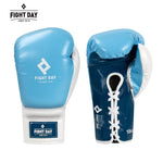 FIGHTDAY SGL6 PROFESSIONAL COMPETITION MUAY THAI BOXING GLOVES LACE UP Microfiber 8-14 oz Light Blue