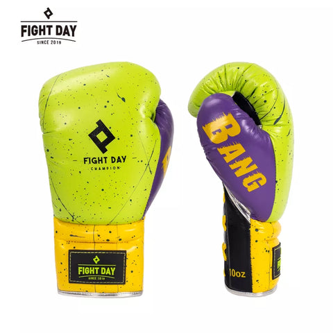 FIGHTDAY SGL5 PROFESSIONAL COMPETITION MUAY THAI BOXING GLOVES LACE UP Microfiber 8-14 oz Green