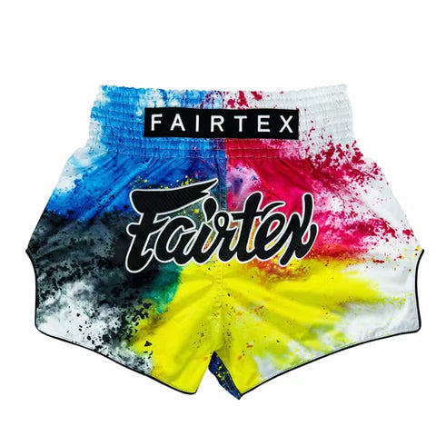 Fairtex MUAY THAI BOXING Shorts S-XL White Acid Jazz BS1937