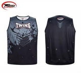 Twins Spirit WX2404 Muay Thai Boxing Vest Tank Top S-XXL Black