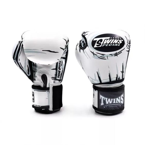 TWINS SPIRIT MUAY THAI BOXING GLOVES 8-16 oz Comic FBGVL3-66 White