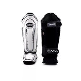 TWINS SPIRIT FSGL10-66 MUAY THAI BOXING MMA SHIN GUARD PROTECTOR Leather S-XL White