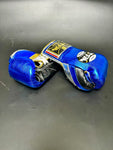 TFM RL5 HANDMADE PROFESSIONAL COMPETITIONS BOXING GLOVES LACES UP 10 oz Metallic Blue Black Silver