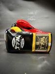 TFM RL5 HANDMADE PROFESSIONAL COMPETITIONS BOXING GLOVES LACES UP 10 oz Black Yellow Red