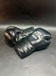 TFM RL5 HANDGEFERTIGTE PROFESSIONELLE WETTBEWERBS-BOXHANDSCHUHE MIT SCHNÜRUNG 10 oz Metallic Blau Gold Lila 