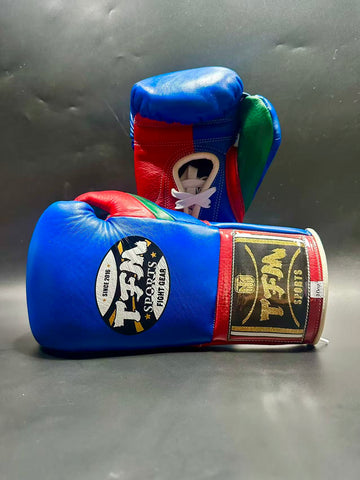 TFM RL5 HANDMADE PROFESSIONAL BOXING GLOVES 10 oz Blue Red Green