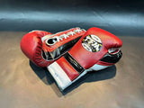 TFM RL6 HANDMADE PROFESSIONAL LACE UP BOXING GLOVES 14 oz Red Black White
