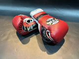 TFM RL6 HANDMADE PROFESSIONAL LACE UP BOXING GLOVES 14 oz Red Black White