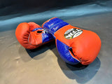 TFM RL6 HANDGEFERTIGTE PROFESSIONELLE WETTBEWERBS-BOXHANDSCHUHE 12 oz Rot Blau Weiß 