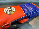 TFM RL6 HANDGEFERTIGTE PROFESSIONELLE WETTBEWERBS-BOXHANDSCHUHE 12 oz Rot Blau Weiß 