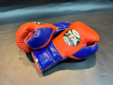 TFM RL6 HANDGEFERTIGTE PROFESSIONELLE WETTBEWERBS-BOXHANDSCHUHE 12 oz Rot Blau Weiß 