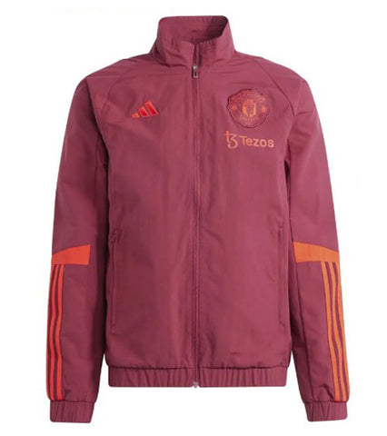 Clearance Manchester United adidas Pre-Match Jacket Size M Burgundy