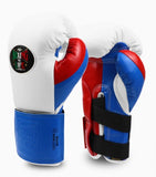 No Boxing No Life BOXING GLOVES SEEK DESTORY Microfiber 8-16 oz Red White Blue