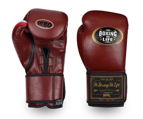 No Boxing No Life Blood and Sweat Boxing Gloves Velcro closure Cowhide Leather 10-16 oz Vintage Brown