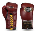 No Boxing No Life Mexico Bloodline Boxhandschuhe zum Schnüren, Rindsleder, 10-14 oz, Metallic-Gold/Silber 